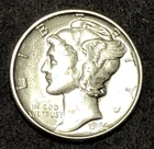 1944-P  Mercury Dime - BU Uncirculated - 90% Silver B