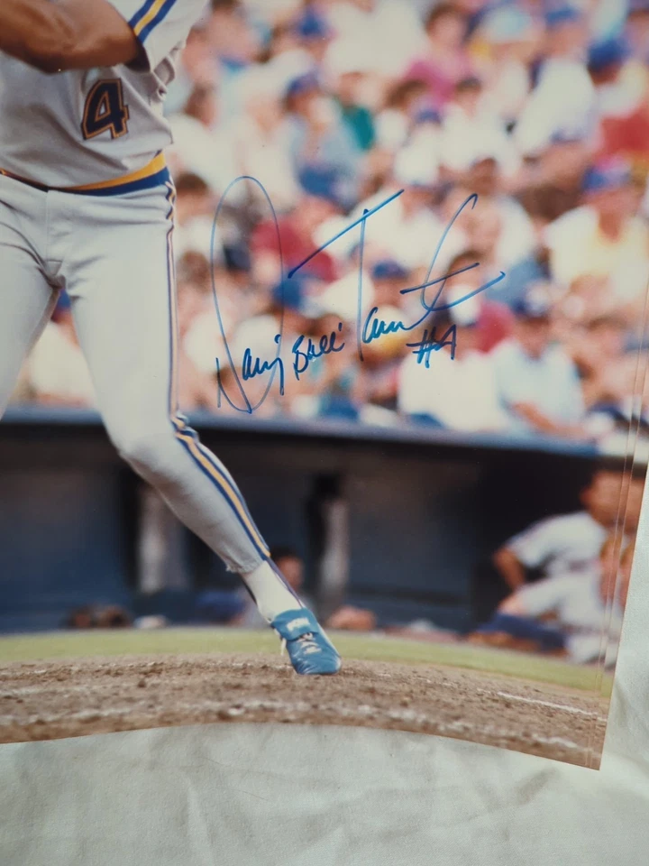 Foto firmada por Danny Tartabull Marineros Yankees "TORO" 12x20ish ROOKIE AUTO Foto 2 de 4