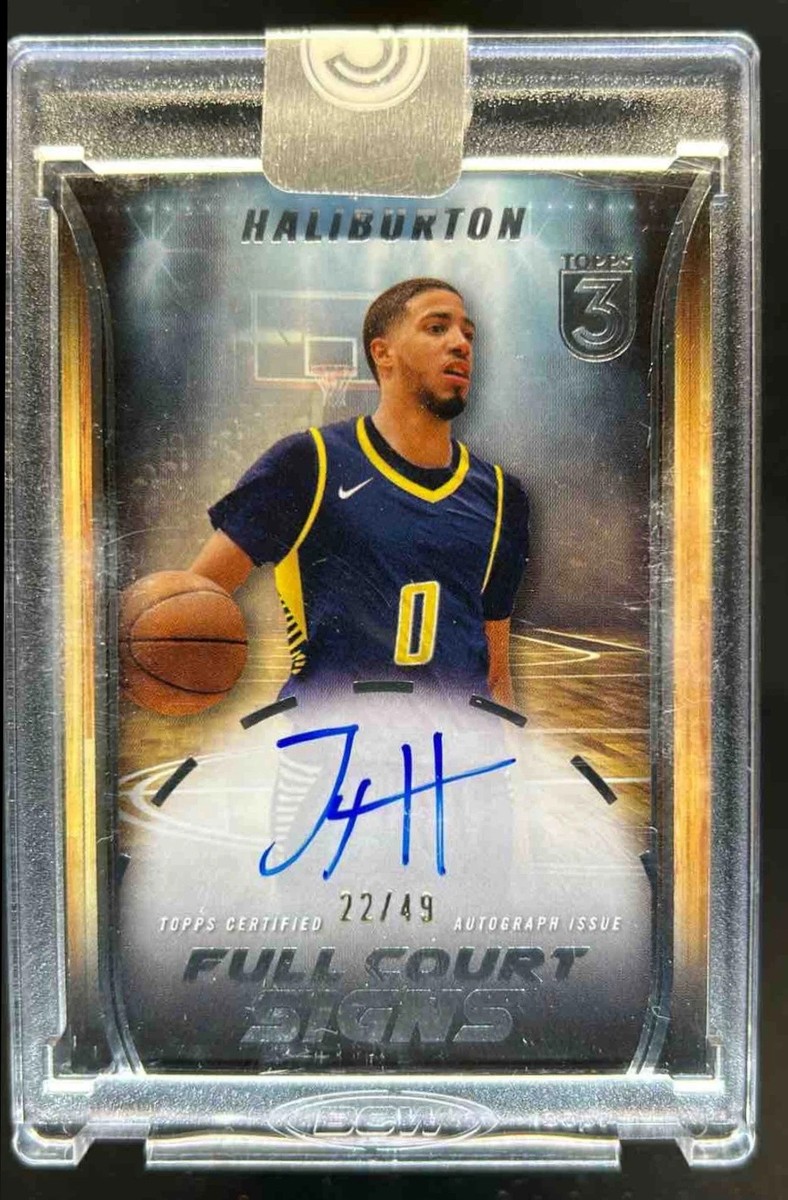 2023-24 Topps 3 Tyrese Haliburton Full Court Signs Auto #22/49 