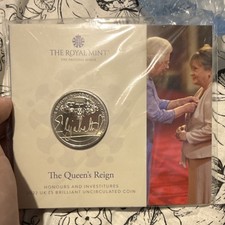 The Royal Mint Queen’s Reign Honours and Investitures 2022 UK £5 BU Uncertified