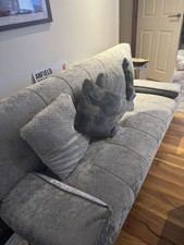 Grey Double Sofa Bed with Cushions