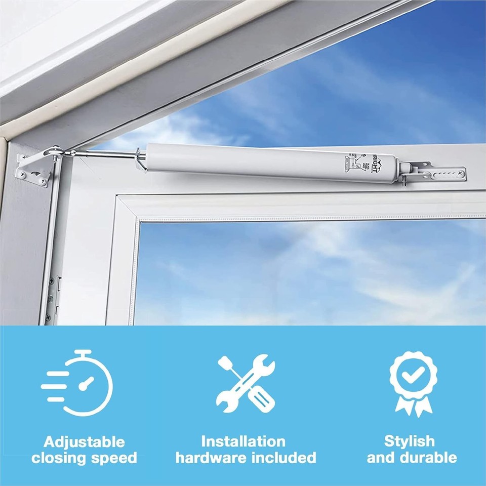 Wright Products TAP-N-GO Series V2010WH Pneumatic Door Closer, White, – Shell Lumber and Hardware