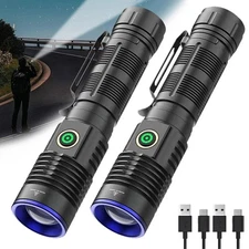 2pcs Lamparas De Mano USB Recargables Led Linternas Led Alta Potencia Potente