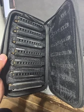 Set Of 7 Hohner Blues Band International Keys Of A - F, G  Rubbed OFF, W Case