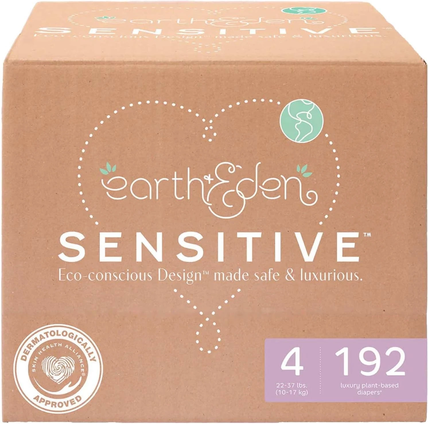 Sensitive Baby Diapers Size 4 192 Count Eco-Conscious & Hypoallergenic Diapers