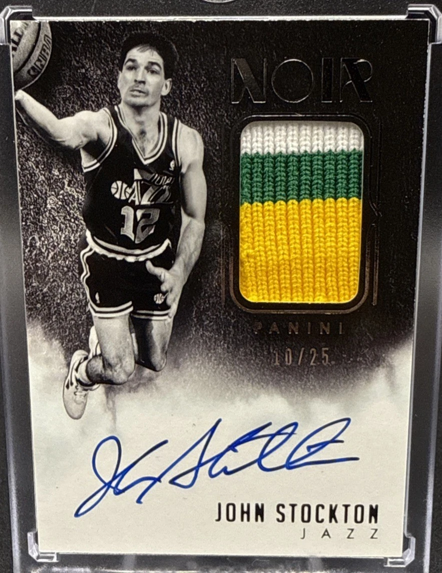 Panini John Stockton Basketball Autographed Sports Trading Cards