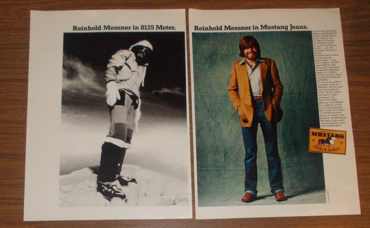 Seltene Werbung vintage MUSTANG Jeans Reinhold Messner 1979