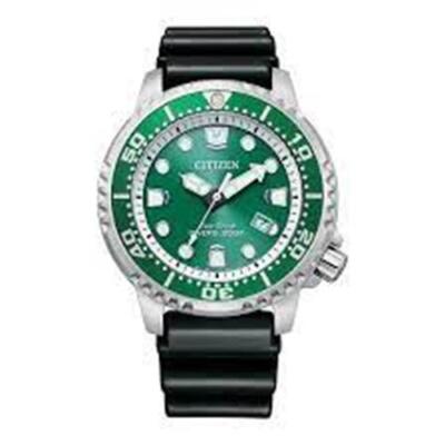 Citizen Eco-Drive Promaster Green Dial Men's Black Band Watch INT-BN0158-18X