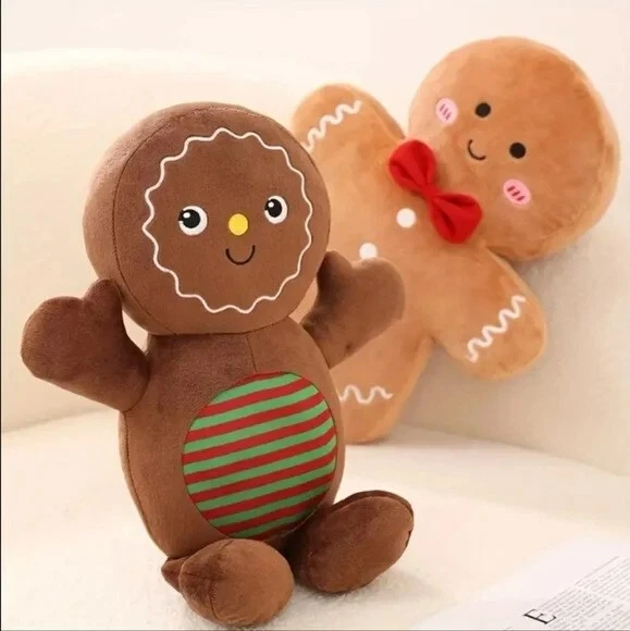 NUEVO Juguete de Peluche Hombre Pan de Jengibre Marrón Chocolate Decoración de Navidad Foto 4 de 4
