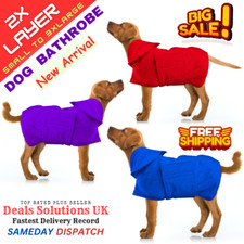 Dog Bathrobe Towel Microfibre Bath Robe Pet Super Absorbent Drying UK Small ~3XL