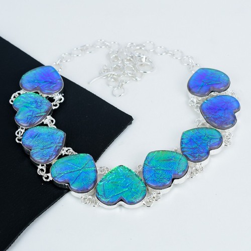 Australian Triplet Opal Gemstone Handmade 925 Sterling Silver Necklace Wife Gift - Picture 2 of 4