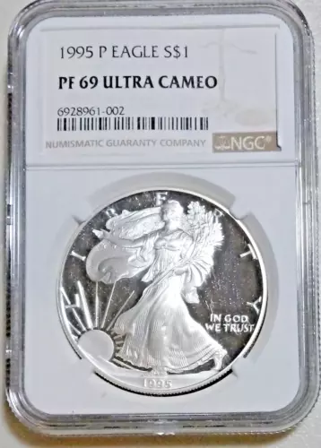 1995-P  American Silver Eagle Proof  NGC  PF69 Ultra Cameo