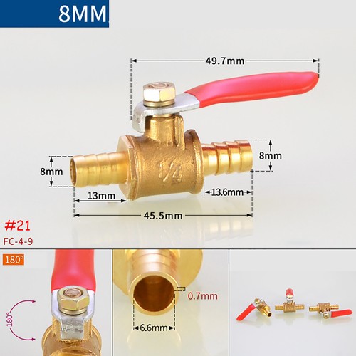 Water/Air Gas Fuel Brass Ball Valve,Hose Tail & F/M,Lever Ball Valves -Full Flow - Picture 24 of 26