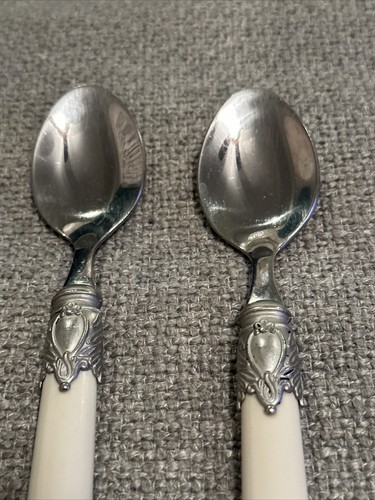 Home Essentials RENAISSANCE BONE Teaspoons Set of 2 Vintage - Picture 2 of 6