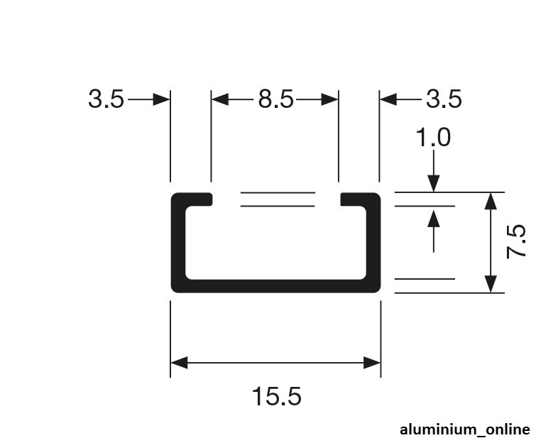 ALUMINIUM SLIDE TRACK CHANNEL PROFILE SLIDER RAIL eBay
