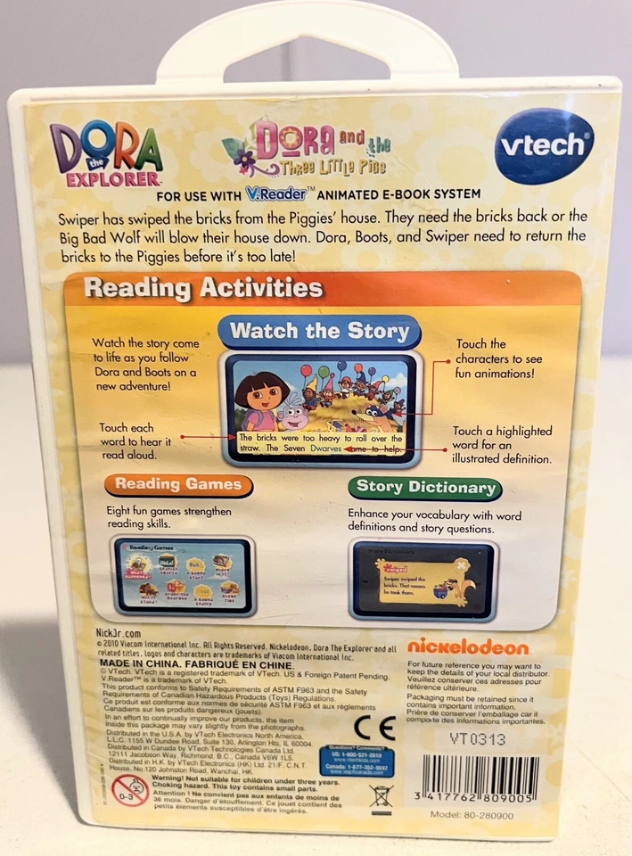 VTech V.Reader Animated E-Book System Book, Dora “ Dora & The Three Little Pigs” - Image 2 of 3
