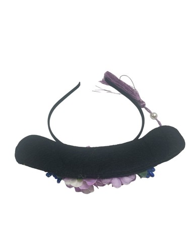 Diadema floral púrpura hecha a mano - Imagen 15 de 15