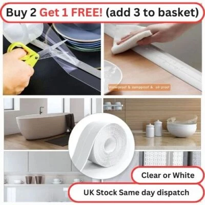 Bath Kitchen Caulk Tape Sealant Strip PVC Self Adhesive Toilet Wall Sealing Tape