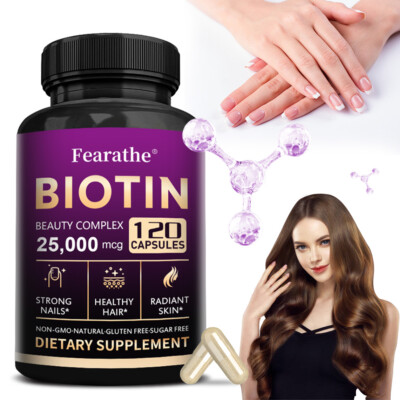 Biotin Beauty Complex 25 000 mcg Maximale Stärke Haar Haut und Nägel Gesundheit