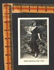 (BL) vintage 1932 Miss  Russia Rare Photo Trading Card