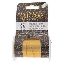 BeadSmith Brass 26 Gauge Craft Wire Elements - 34 Yard Spool