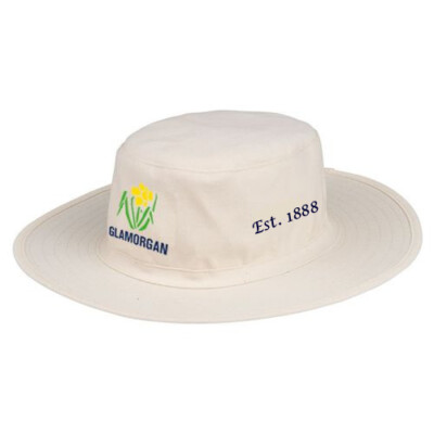 GLAMORGAN Cricket Sun Hat Wide Brim, Natural Off White