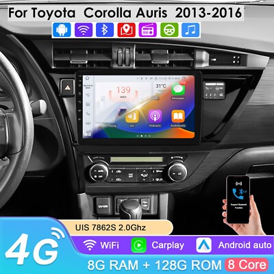 DAB+ 8+128G 8Core CarPlay Android Autoradio Für Toyota Auris 2013-2016 GPS Navi