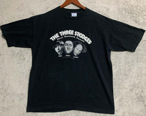 Vintage 1995 The Three Stooges XL Black Single Stitch T-Shirt Made in USA - Picture 3 of 10