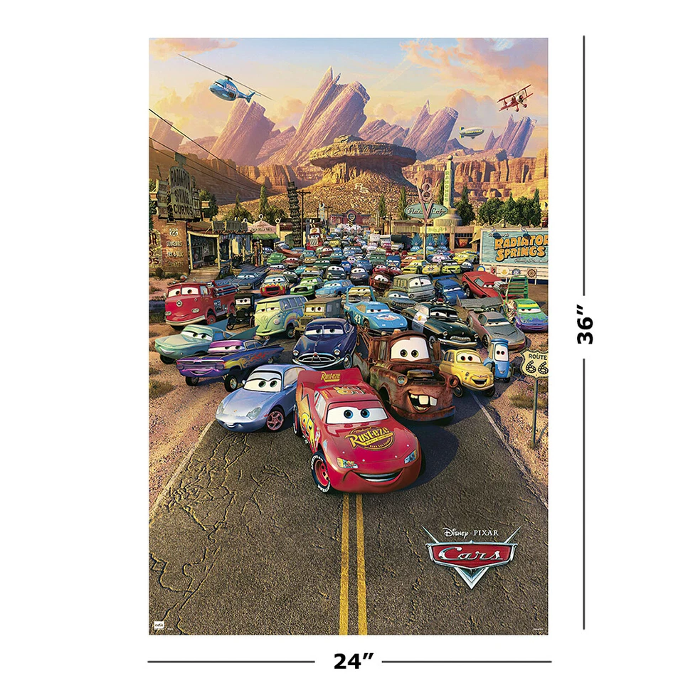 Cars - Póster de la película Disney/Pixar (estilo regular) (tamaño: 24" X 36") Foto 2 de 4