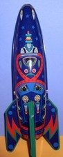 Rocket Ship Mars Raider X-2 Friction Powered Tin toy