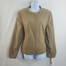 Rafael Woman’s Jacket Blazer Full Zip Brown Career Dress Size 16 Nwt 