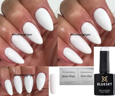 BLUESKY GEL NAIL POLISH WHITE BEST COVERAGE DIAMOND WHITE CS61 UV LED SOAK OFF