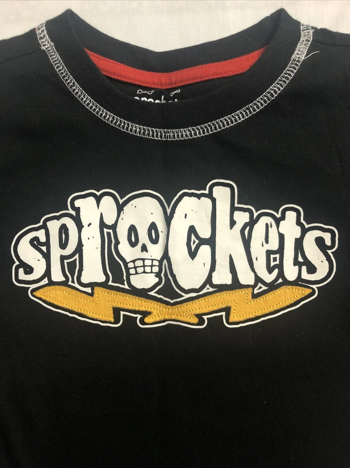 Camisa Gráfica Sprockets Negra/Gris Talla 4T Nueva Foto 2 de 4