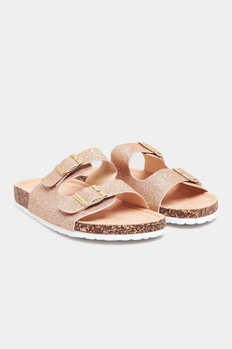 Womens glitter hotsell footbed sandals
