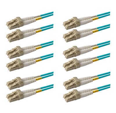 6 Pack 3 Meter Multimode OM4 Duplex LC to LC Fiber Patch Cable Fast Shipping