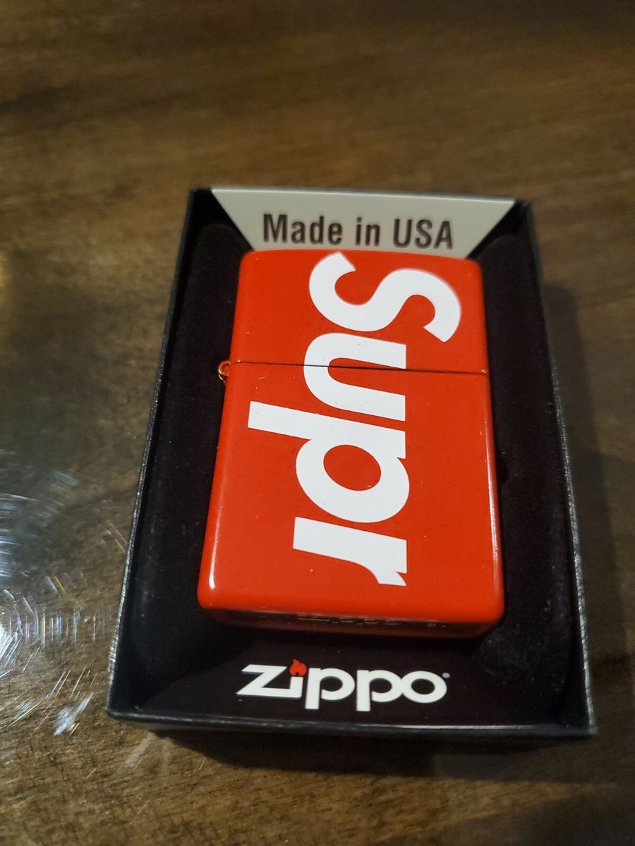 【希少】supreme zippo New Supreme Diamond Cut Zippo Lighter Silver With Red Box