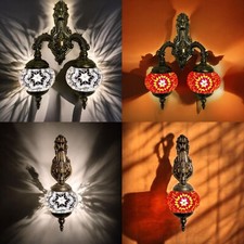 Turkish Moroccan Handmade Glass Mosaic Single and Double Wall Light Lamp Sconce