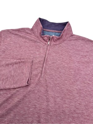 Johnnie-O Sweater Mens 2XL Performance 1/4 Zip Golf Heather Red Sun Valley