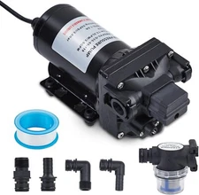 110V On Demand Water Pressure Booster Pump 3.5 GPM 55 PSI RV Marine Yacht Garden