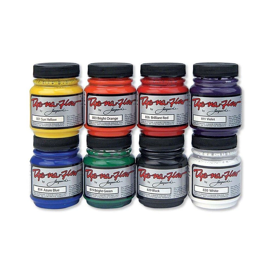 Juego de 8 colores pinturas de tela líquida Jacquard Dye-Na-Flow (JAC8000)