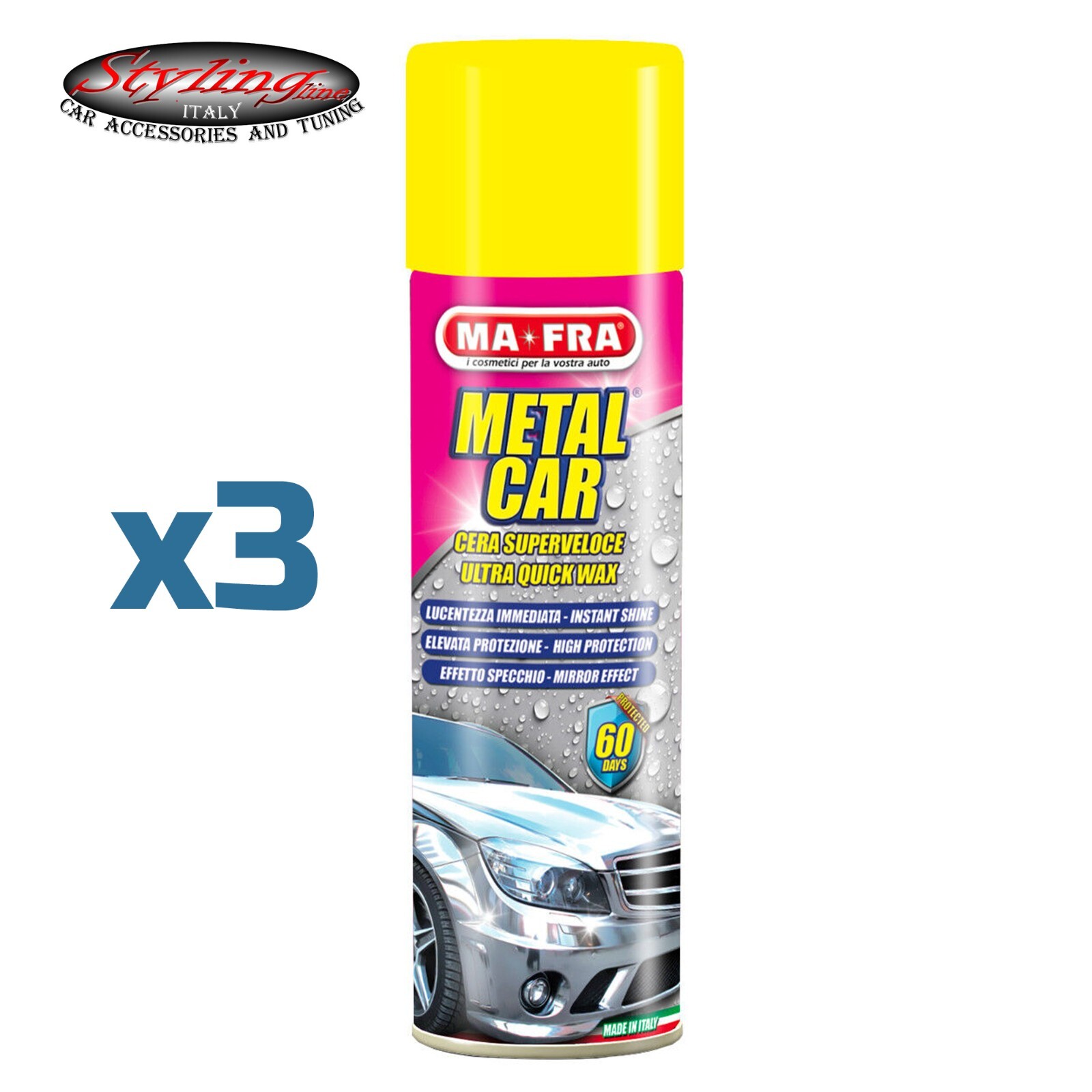 Offerta 3 Pezzi Mafra Metal Car 500ML | Cera Protettiva Spray Auto