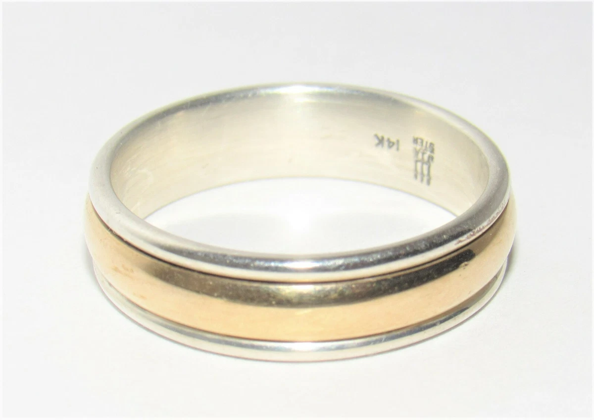 James Avery Simplicity 14K Gold and Sterling Silver Wedding Band Ring Size 11