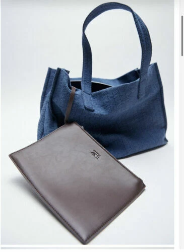 Zara Shoulder Bag Blue Bags & Handbags for Women