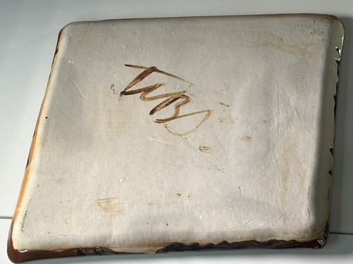 Abstract Design Rhombus shape Serving Platter Signed On Bottom Artist Unknown - Picture 9 of 15