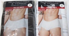 NWT Roundtree  Yorke Full-Cut 3 Briefs Big Man 46-56 Black/White 0005