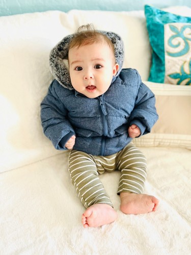 Rokka&Rolla Baby Boys' Soft Mini Fur Lined Puffer Jacket Hooded Winter Coat - Picture 17 of 38