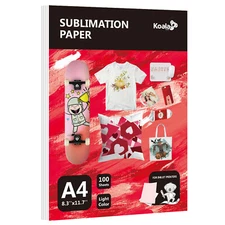 Koala Sublimation Paper 100 Sheets Inkjet Printer w/ Sublimation Ink A4 8.5x11