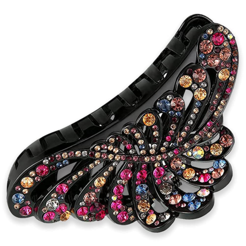 Extra Large Claw Clips for Thick Hair with Colored Rhinestone 5 Inch Plastic Big