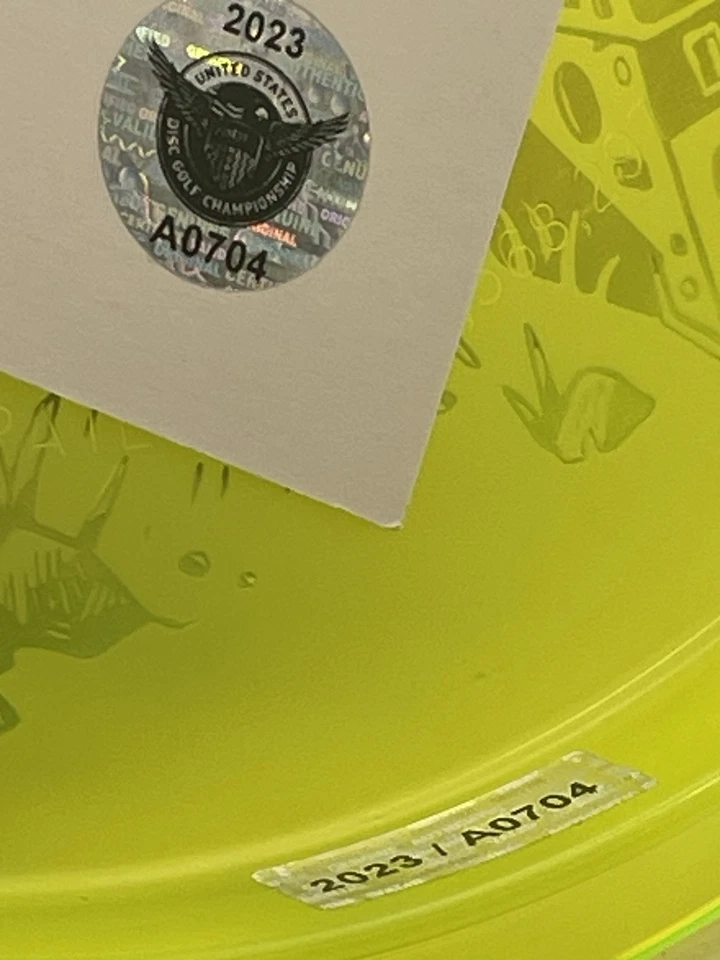 Innova Disc Golf Neon Yellow Colored 2023 USDGC CHAMP ROC HOLE 7 Zuca Cart 180g - Image 4 of 4