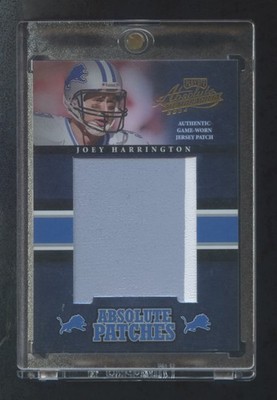 2004 ABSOLUTE JOEY HARRINGTON GAME WORN SUPER PATCH LOGO #ED 13/25  LIONS